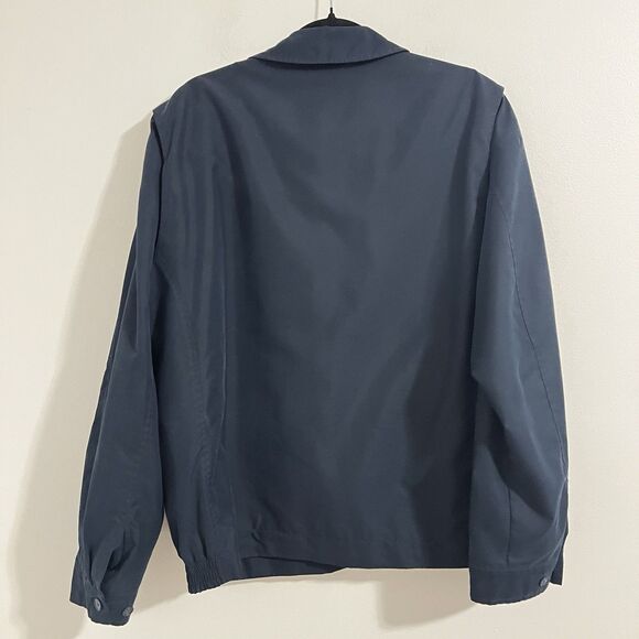 LL Bean Traveler Jacket Mens Size M Blue Flannel Lined Full Zip Outdoor Bomber - Picture 3 of 7